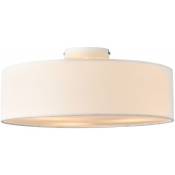 Helloshop26 - Plafonnier lampe de plafond 3 douille textile diamètre de 45 cm blanc