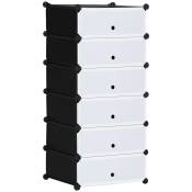 Homcom Rangement Modulable 6 Cubes Noir et Blanc Empilables