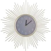 Horloge au Style Industriel en Acier Doré et en Forme de Soleil Décoratif et Moderne pour Salon ou Salle à Manger ou Cuisine Beliani