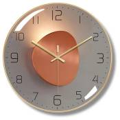 Horloge Murale Silencieuse,Pendule Murale de 30 cm de Diamètre, Horloge Murale Ronde Numérique à Quartz, Adaptée au Salon, au Bureau, à la Chambre à
