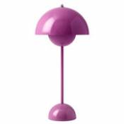 Lampe de table Flowerpot VP3 / H 50 cm - By Verner Panton, 1968 - &tradition rose en métal