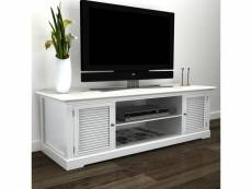 Meuble tv | banc tv armoire de rangement blanc bois