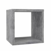 Meubletmoi - Etagère cube 1 casier décor béton gris - classico