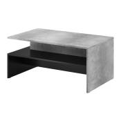 Meublorama - Table basse design collection ramos coloris gris effet béton et noir. - Gris