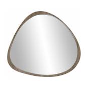 Miroir asymétrique mdf avec cadre en placage de pin taupe - 77 x 4,5 x 71 cm - taupe
