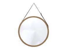 Miroir de salle de bain en bambou d 38 cm - tendance