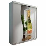 Mobilier1 - Armoire Dover 110, Blanc, 200x150x62cm, Wardrobe doors: Glissement, Glissement, Number of shelves: , - Blanc