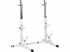 Movit® rack à squat basic, ensemble de 2 supports d'haltères réglable, supports pour haltères de muscu, home-gym, couleur blanc