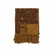 Plaid Ganja / 160 x 130 cm - Coton recyclé - Bloomingville marron en tissu