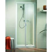 Porte de douche pliante, verre transparent, Phoenix ii Schulte profilé blanc, verre 3mm, 80 x 185 cm