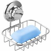 Porte-savon de salle de bain à ventouse super solide, porte-savon pour douche, salle de bain, baignoire et évier de cuisine en acier inoxydable
