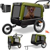 Remorque pour chien Boxer 3-in-1 buggy pour chien & jogger remorque pour vélo grand volume env. 240 litres à ressorts Matériau : 600D Oxford Canvas