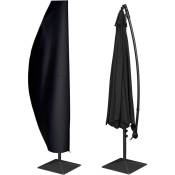 Rhafayre - Housse de protection pour parasol déporté de 2 à 4 m - 250 cm - Résistant aux intempéries, au vent et à la neige - 205 x 25/57/48 cm - Noir