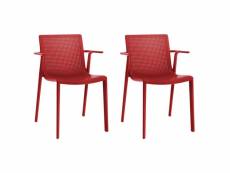 Set 2 fauteuil beekat - resol - rouge - fibre de verre, polypropylène 560x555x790mm