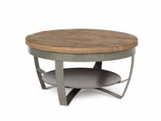 Table basse ronde en bois et métal - costale