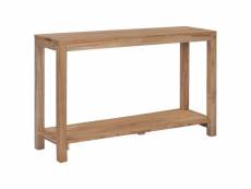 Table console avec pieds 120x35x75cm bois de teck massif