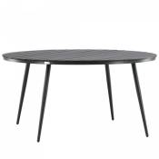 Table de jardin ronde 150cm en bois noir