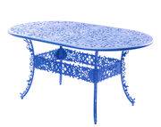 Table ovale Industry Garden / L 152 cm - Métal ajouré - Seletti bleu en métal