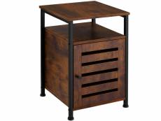 Tectake armoire d’appoint cork meuble de rangement style vintage 40,5x40,5x60,5cm - bois foncé industriel 404221