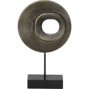 Tendance - statuette deco en polyresine bois et metal - bronze