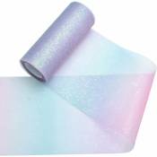 Tulle Fabric Rainbow Glitter Tulle Table Runner 15cm