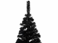 Vidaxl arbre de noël artificiel avec led et boules noir 210 cm pvc