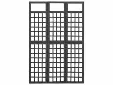 Vidaxl cloison de séparation à 3 panneaux bois de pin noir 121x180 cm