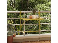 Vidaxl table de balcon doré 60x40 cm acier