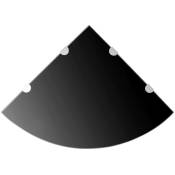 Vidaxl - tagère de coin avec supports chromés Verre Noir 45 x 45 cm