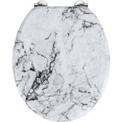 Wenko - Abattant wc Original Onyx, abattant wc fixation acier inox, mdf aspect marbre, 34,5x41 cm, gris