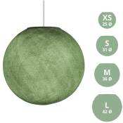 Abat-jour Sfera en fil - 100% fait main Polyester Vert olive - l - ø 42 cm - Polyester Vert olive