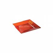 Assiette carrée Rouge Cristal 18 cm par 12-Réutilisable