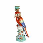 Bougeoir Parrot / H 33 cm - Porcelaine - & klevering multicolore en céramique