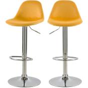 Chaise de bar Pavo en velours jaune 60/82 cm (lot de 2) - Jaune