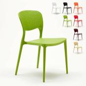 Chaise de cuisine bar café polypropylène empilable intérieur et extérieur Garden Giulietta Couleur: Vert