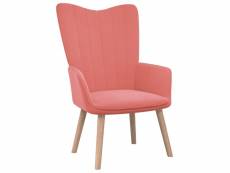 Chaise de relaxation rose velours