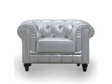 Chesterfield - fauteuil chesterfield argent