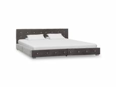 Contemporain lits et accessoires selection santiago cadre de lit gris velours 180 x 200 cm