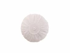 Coussin rond dentelles coton blanc - l 40 x l 40 x h 0 cm
