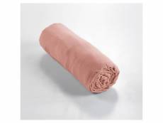 Drap housse gaze de coton luxe 160 x 200 cm gaïa rose pêche 4154-rose