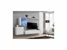 Ensemble meuble tv mural - switch xv - 250 cm x 150 cm x 40 cm - blanc