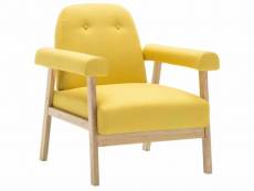 Fauteuil chaise siège lounge design club sofa salon tissu jaune helloshop26 1102150par3