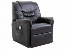 Fauteuil de massage électrique confort relaxant massant détente cuir artificiel noir helloshop26 1702070