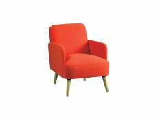 Fauteuil orange style scandinave - bodo - l 63 x l 75 x h 79 cm - neuf
