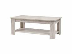 Galdric - table basse rectangulaire effet bois grisé