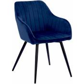 Happy Garden - Chaise en velours bertille bleue - blue