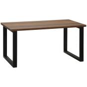 HOMCOM Table basse rectangulaire table de salon style industriel pied métal et plateau aspect bois 100 x 60 x 50 cm Aosom France