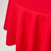 Homescapes - Nappe de table ronde en coton unie Rouge