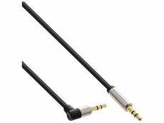 Inline® slim audio cable câble stéréo 3,5 mm mâle à mâle coudé 10m