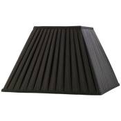 Inspired Diyas - Leela - Abat-jour carré en tissu plissé noir 200, 400 mm x 275 mm
